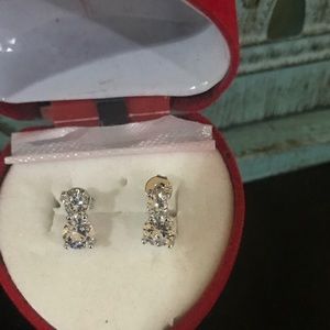 Sterling silver crystal/ rhinestone earrings